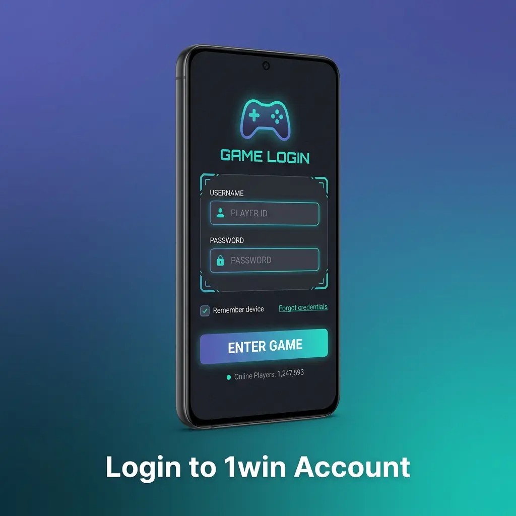 1win login page showing sign in form, options for email or phone, password entry and security prompts to access account