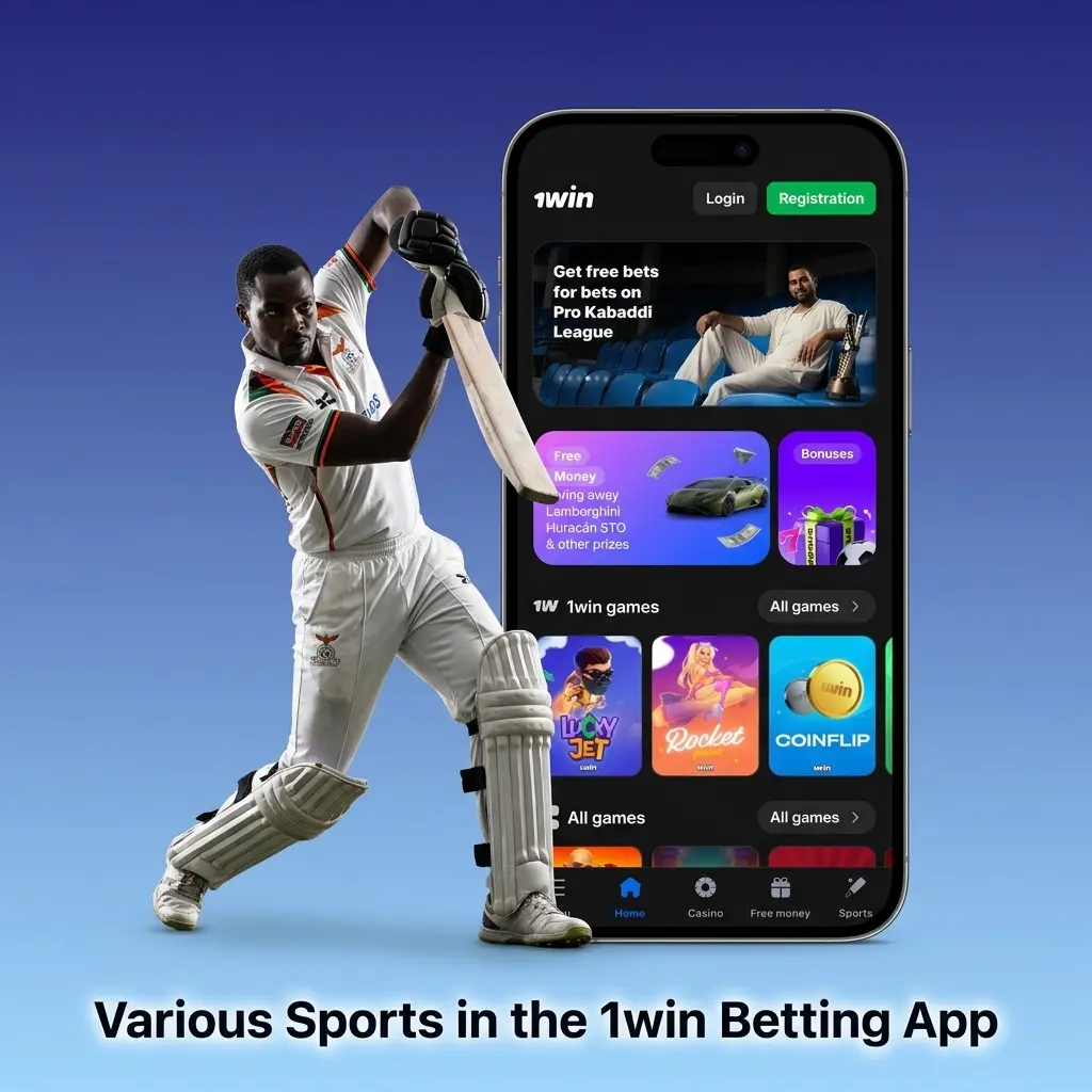 Various sports available in the 1win betting app for Zambia players including football, basketball, tennis, cricket and eSports