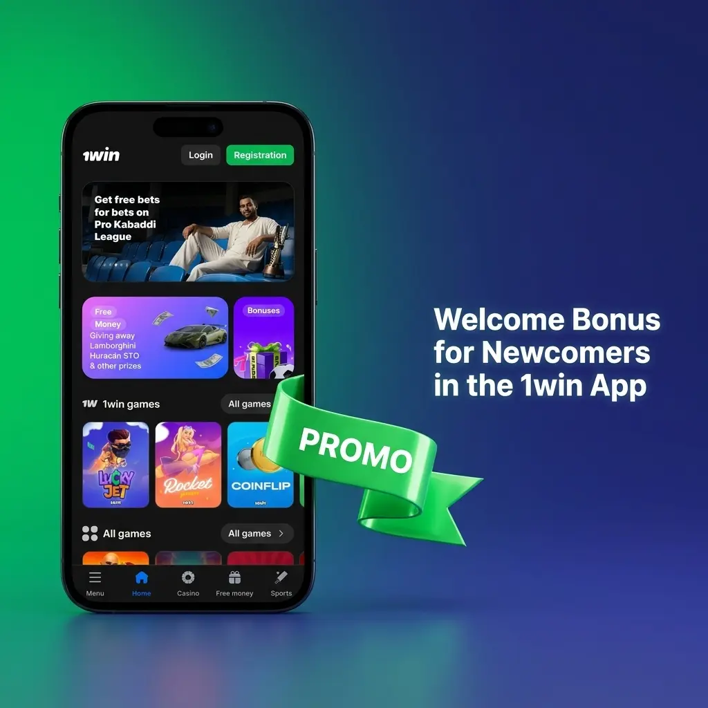 1win app welcome bonus for newcomers offering 500% on first four deposits up to 14,000 ZAR for sports or casino