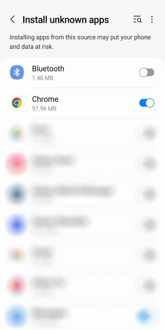 Enable unknown sources installation settings for the 1win Android App.