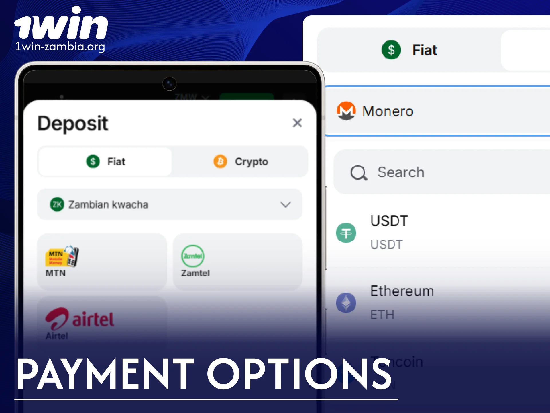 Make secure payment transactions via the 1win App in Zambia.