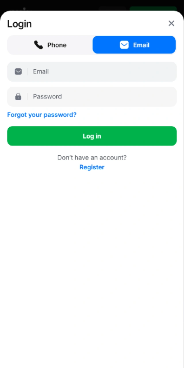 Log in to your betting profile using the 1win App.