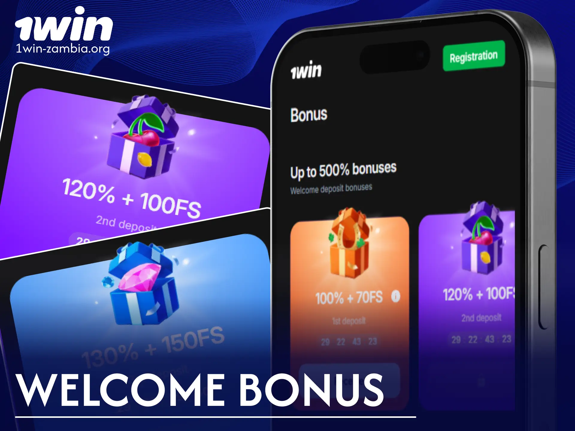 Claim a generous welcome bonus after installing the mobile 1win App.