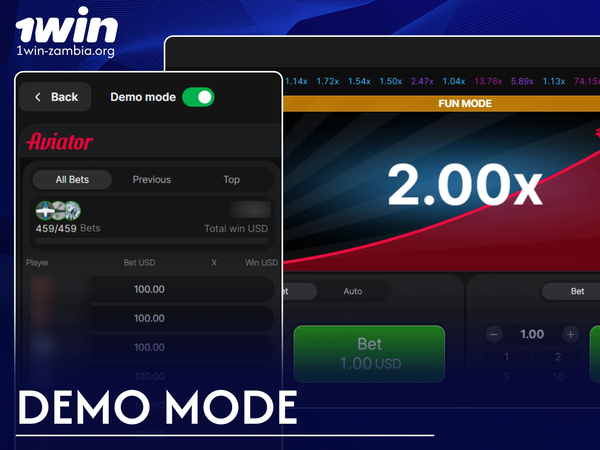 Try the free Aviator demo mode on the official 1win platform.