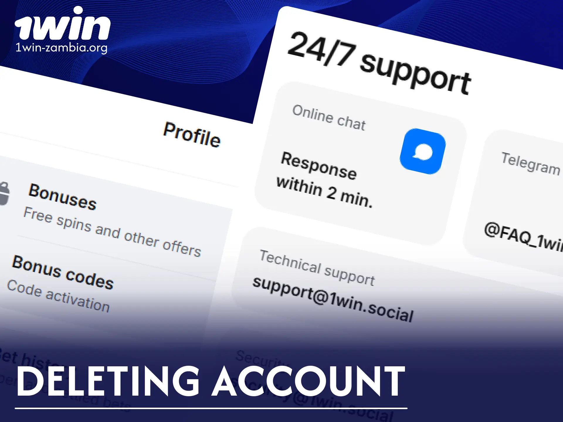 Discover how to close or delete your 1win account safely.